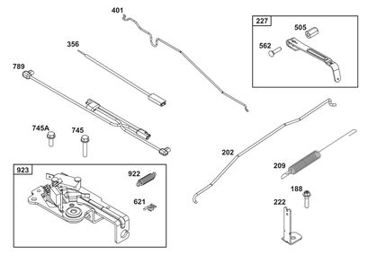 Controls Group Diagram and Parts List for 125P05-0065-F1 100000 - 19Z999 Briggs and Stratton Engine
